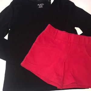 Girls Size Large 10/12 Long Sleeve Shirt and Shorts NWT